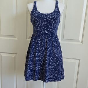 LC Lauren Conrad NAVY Polka Dot Dress SZ M